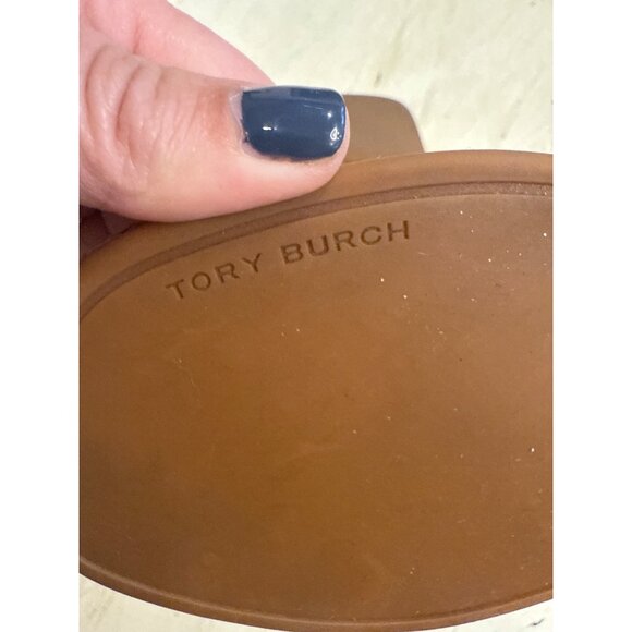 Tory Burch Women's Red Cork & Patent Leather Logo Slide Sandals Size 8.5 - Picture 5 of 8